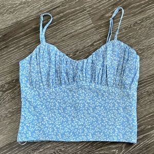 Princess Polly blue crop tank top